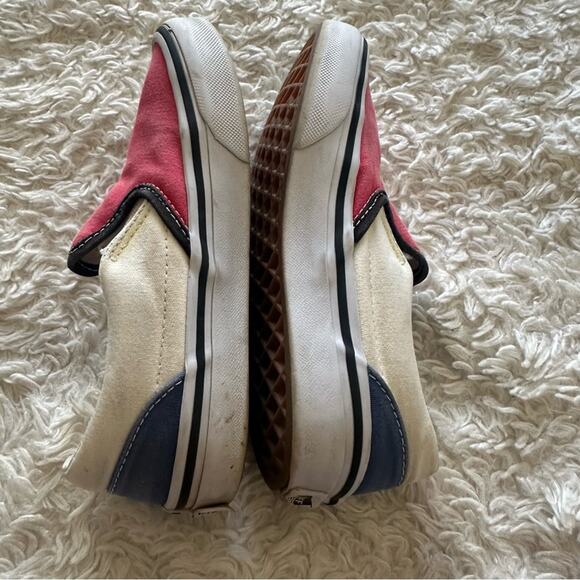 Vans Kids Classic Slip-On Color Block Shoes Red/Blue Size 13.5 - Picture 7 of 9